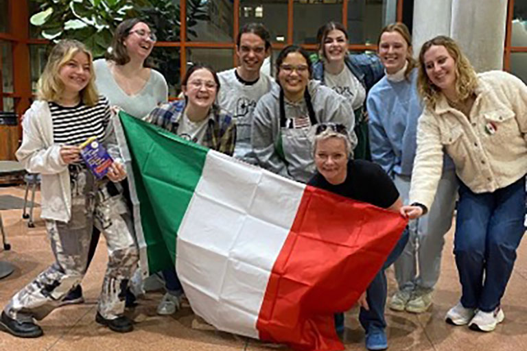 Dr. Serafin and her M215 students celebrate Italian Culture Week