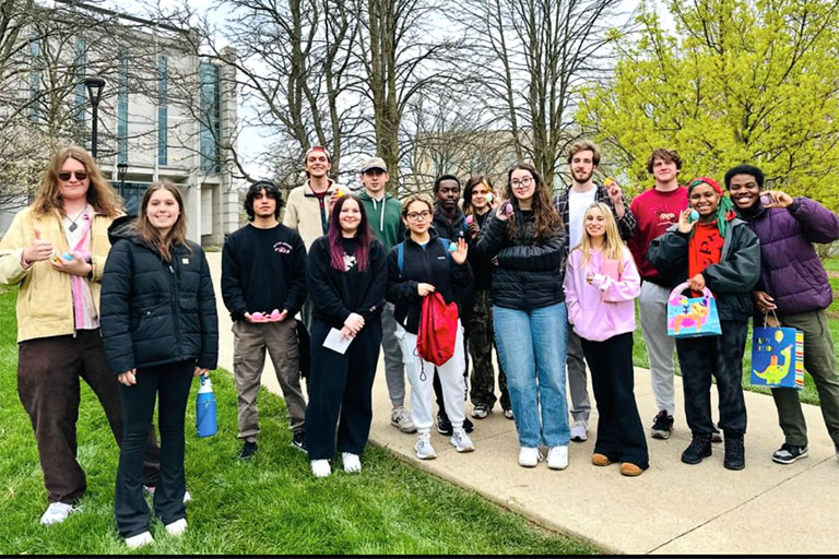 French students tired from the egg hunt