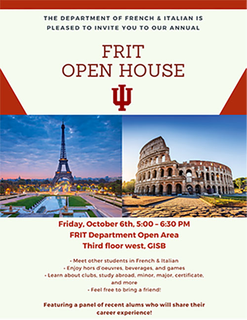 The poster for FRIT's open house