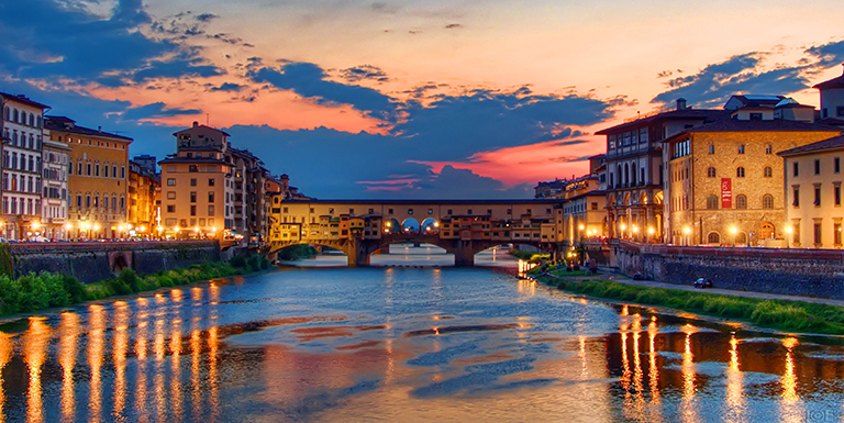 Sunset in Florence, Italy.